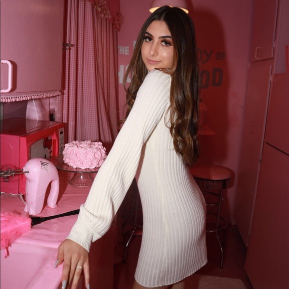 Tiger Mist Dresses & Skirts - White turtleneck sweater dress
